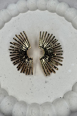 Ατσάλινα σκουλαρίκια καρφωτά χρυσά Iris