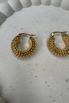 Ατσάλινα σκουλαρίκια καρφωτά χρυσά Nike