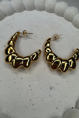 Ατσάλινα σκουλαρίκια καρφωτά χρυσά Fedra