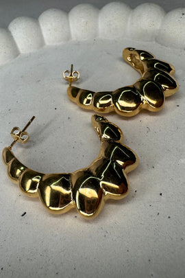 Ατσάλινα σκουλαρίκια καρφωτά χρυσά Fedra