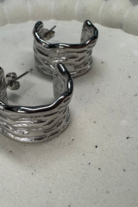 Ατσάλινα σκουλαρίκια κρίκοι Dafne