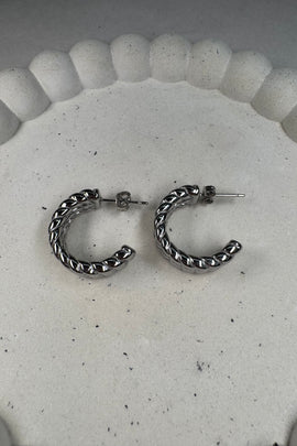 Ατσάλινα σκουλαρίκια καρφωτά ασημί Samantha