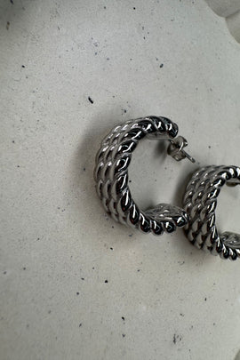 Ατσάλινα σκουλαρίκια καρφωτά ασημί Samantha