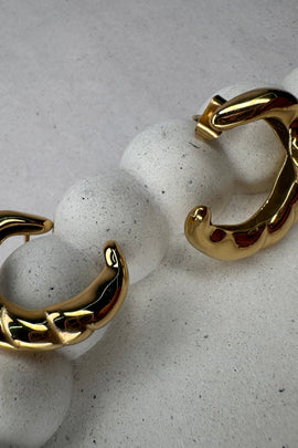 Ατσάλινα σκουλαρίκια καρφωτά Croissant