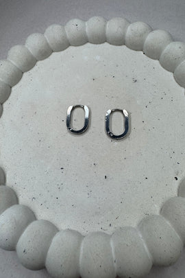 Ατσάλινα σκουλαρίκια κρίκοι οβάλ Basic 1,1*1,6εκ