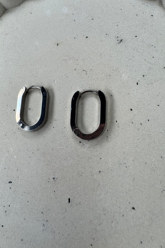 Ατσάλινα σκουλαρίκια κρίκοι οβάλ Basic 1,1*1,6εκ