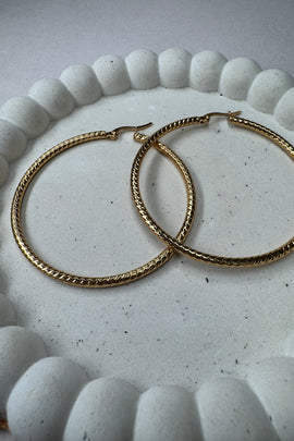 Ατσάλινα σκουλαρίκια κρίκοι χρυσά Chara