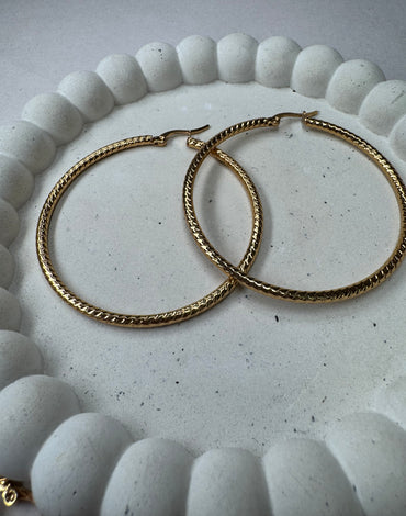 Ατσάλινα σκουλαρίκια κρίκοι χρυσά Chara