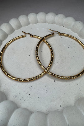 Ατσάλινα σκουλαρίκια κρίκοι χρυσά Kirki 5,5εκ