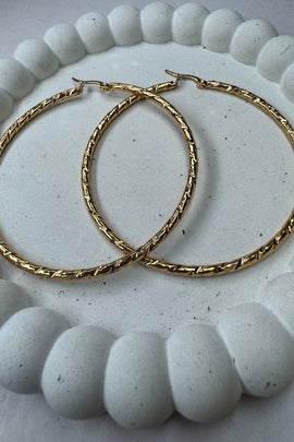 Ατσάλινα σκουλαρίκια κρίκοι χρυσά Kirki 6,5