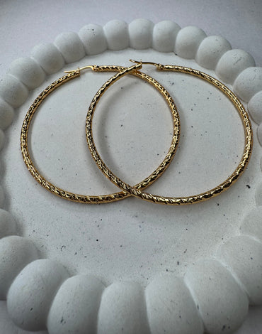 Ατσάλινα σκουλαρίκια κρίκοι χρυσά Gio