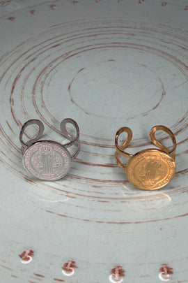 Aτσάλινο δαχτυλίδι Κωνσταντινάτο στρογγυλό one size ρυθμιζόμενο