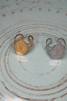 Aτσάλινο δαχτυλίδι Κωνσταντινάτο οβάλ one size ρυθμιζόμενο