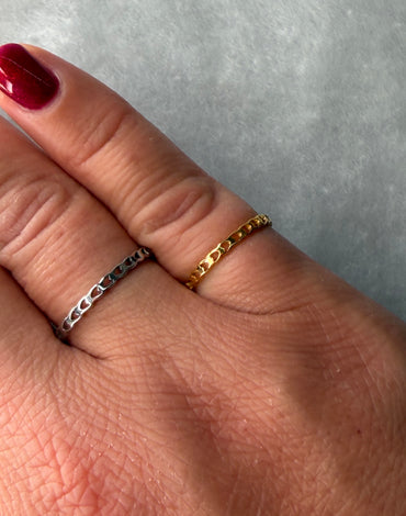 Ατσάλινο Δαχτυλίδι βεράκι με καρδιές