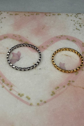 Ατσάλινο Δαχτυλίδι βεράκι με καρδιές