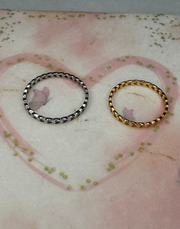 Ατσάλινο Δαχτυλίδι βεράκι με καρδιές