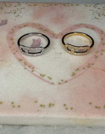 Ατσάλινο Δαχτυλίδι με κρύσταλλα Iris