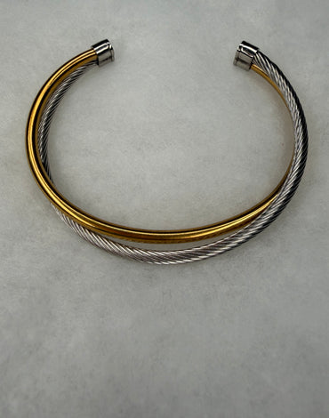 Ατσάλινη χειροπέδα δίχρωμη ανοιχτή