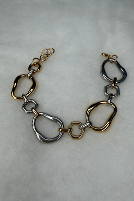 Ατσάλινo βραχιόλι δίχρωμο Athena