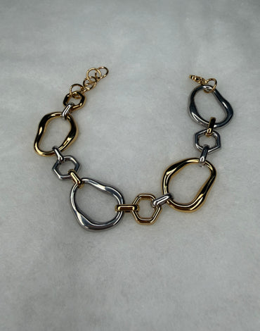 Ατσάλινo βραχιόλι δίχρωμο Athena