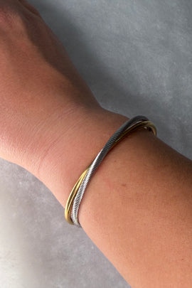 Ατσάλινη χειροπέδα δίχρωμη ανοιχτή