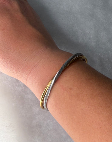 Ατσάλινη χειροπέδα δίχρωμη ανοιχτή