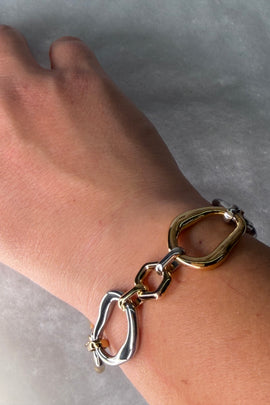 Ατσάλινo βραχιόλι δίχρωμο Athena