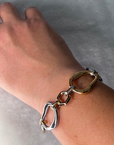 Ατσάλινo βραχιόλι δίχρωμο Athena