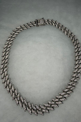 Εντυπωσιακό ασημί κολιέ με κρύσταλλα