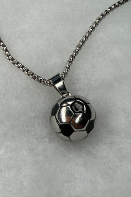 Ατσάλινο κολιέ ασημί Ball