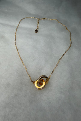 Ατσάλινο κολιέ τύπου Cartier με κρύσταλλα