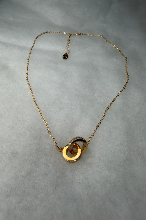 Ατσάλινο κολιέ τύπου Cartier με κρύσταλλα