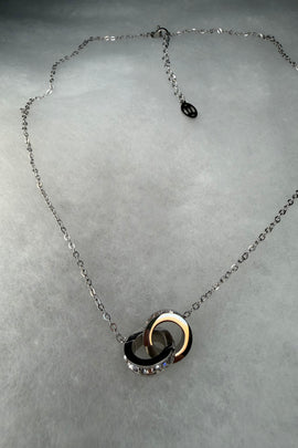 Ατσάλινο κολιέ τύπου Cartier με κρύσταλλα