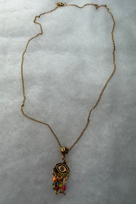 Ατσάλινο κολιέ χρυσό Gold Eye