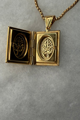 Ατσάλινο κολιέ με βιβλίο που ανοίγει