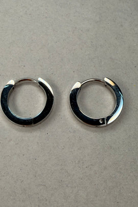 Ατσάλινα σκουλαρίκια κρίκοι ασημί Basic 1,2εκ και 1,6εκ