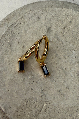 Ορειχάλκινα σκουλαρίκια κρίκοι χρυσοί με κρεμαστό κρύσταλλο