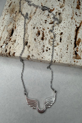 Ατσάλινο κολιέ Angel ασημί
