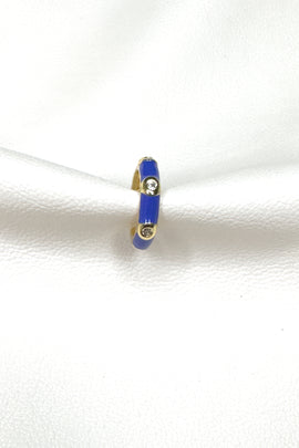 Σκουλαρίκια Ear cuffs μπλε με στρας