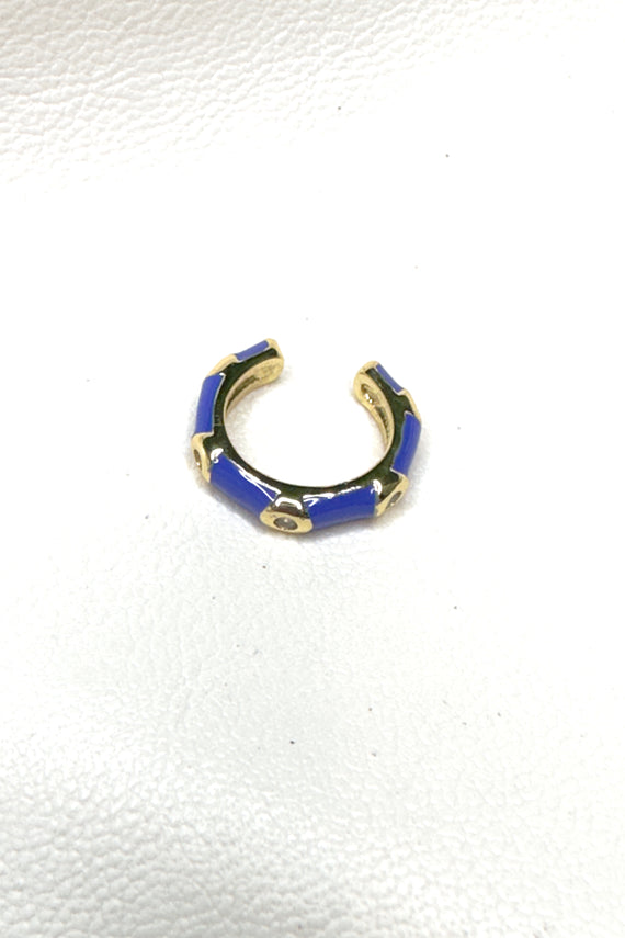 Σκουλαρίκια Ear cuffs μπλε με στρας